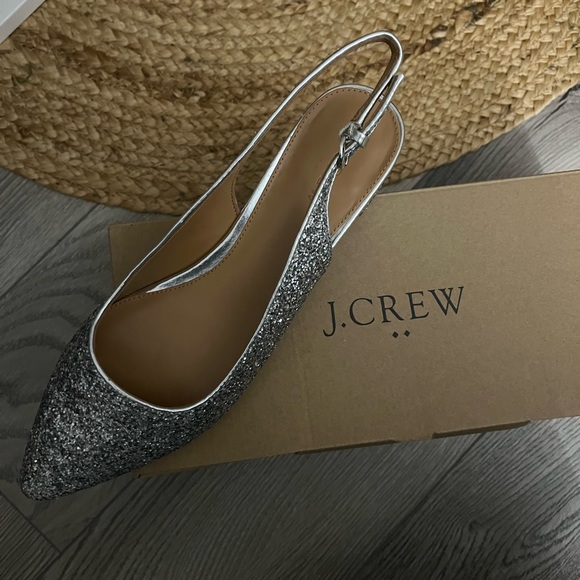 J. Crew Glitter Slingback Block Heel - Picture 3 of 4